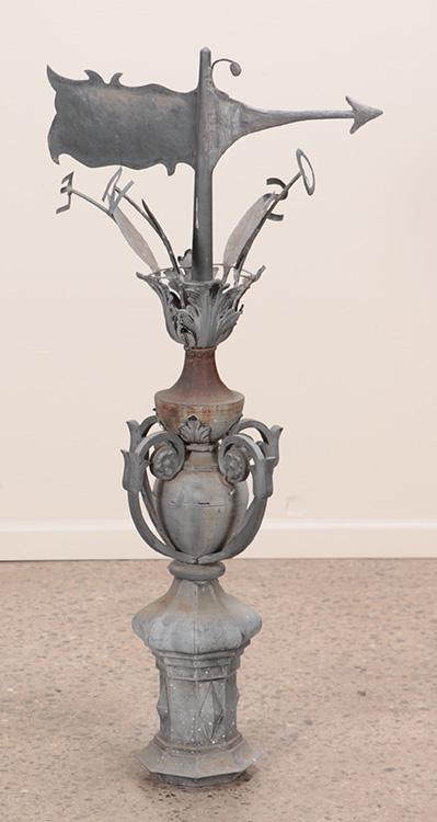 FRENCH ZINC FINIAL WITH DIRECTIONAL C 1890. (1 of 6)