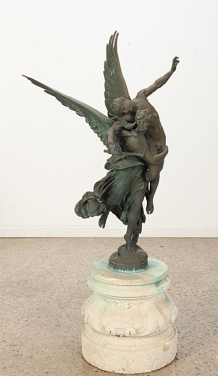 A LARGE BRONZE STATUE AFTER ANTONIN MERCIE (FRENCH, 1845 - 1916) TILTED GLORIA VICTIS, (1 of 8)