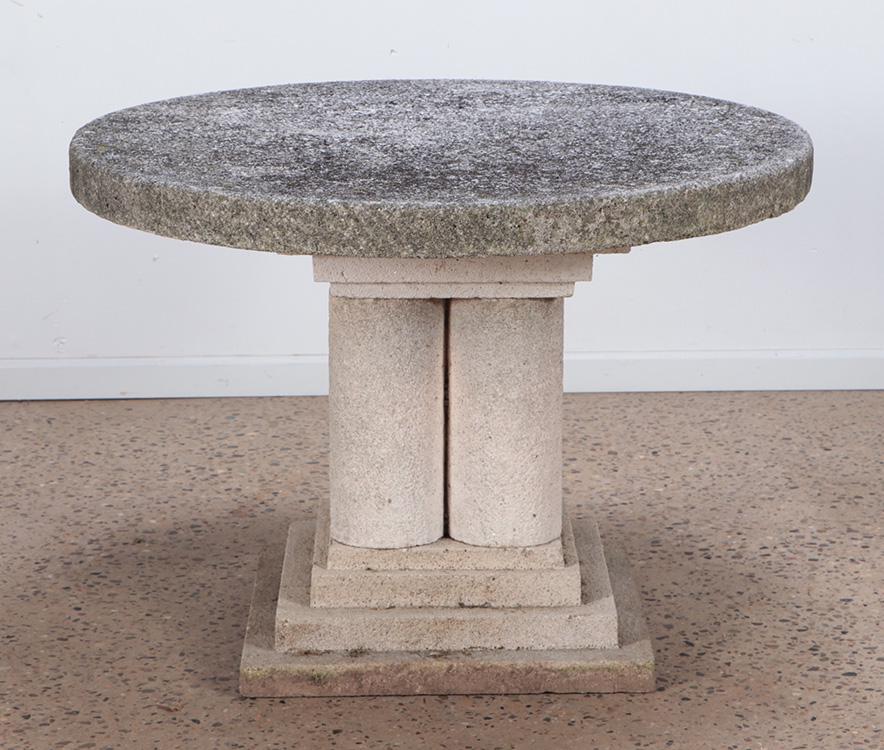 CAST STONE CLUSTER COLUMN GARDEN TABLE ROUND TOP (1 of 4)