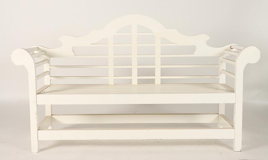 PAINTED WOOD LUTYENS GARDEN BENCH (1 of 5)