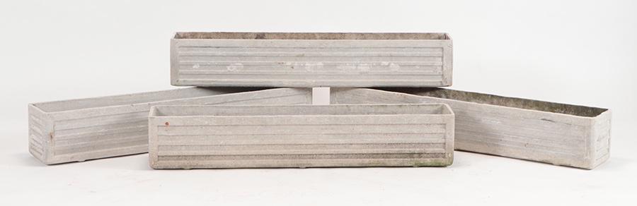 SET OF 4 WILLY GUHL CAST STONE PLANTERS 1959 (1 of 5)