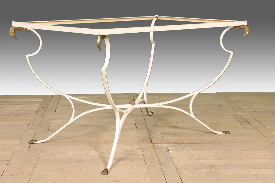 Rectangular iron garden table base