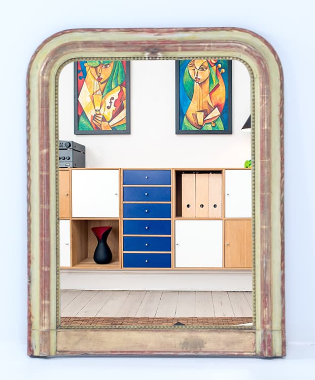 A PAINTED AND GILT FRENCH LOUIS PHILIPPE MIRROR C 1850. (1 of 5)