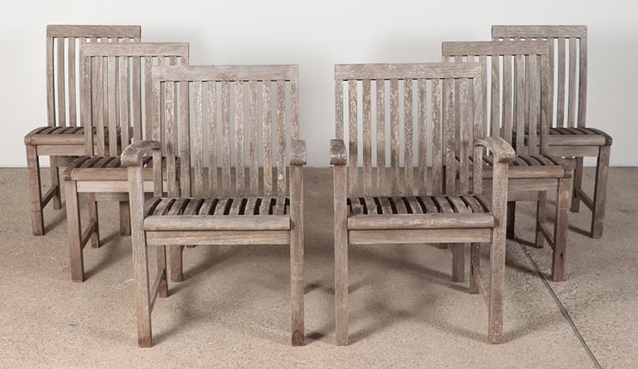 SIX SMITH AND HAWKIN TEAK CHAIRS INCLUDING TWO ARM CHAIRS. (1 of 7)