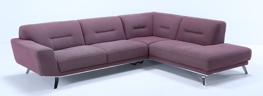 AN UPHOLSTERED PERLE ROCHE BOBOIS L FORM SOFA RAISED ON CHROME, DESIGNED BY SACHA LAKIC (1 of 8)