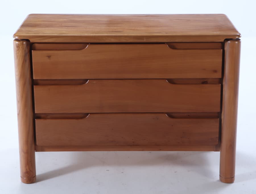 FRENCH CHERRY THREE DRAWER DRESSER ATTRIBUTED TO MAISON ROGAIN CIRCA 1960 (1 of 6)