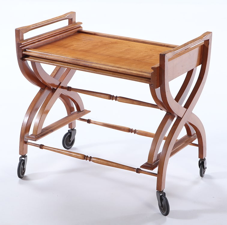 FRENCH BAR CART WITH REMOVEABLE DRINKS TABLE C 1960. (1 of 5)