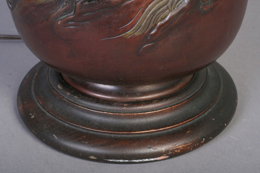ASIAN SOLID BRONZE TIGER TABLE LAMP - 7