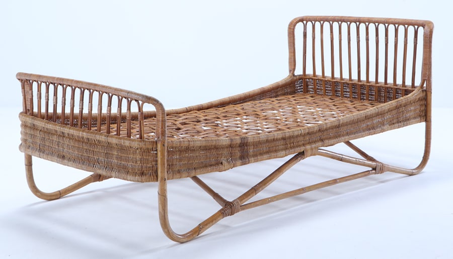 ITALIAN RATTAN DAYBED C 1950. (1 of 6)