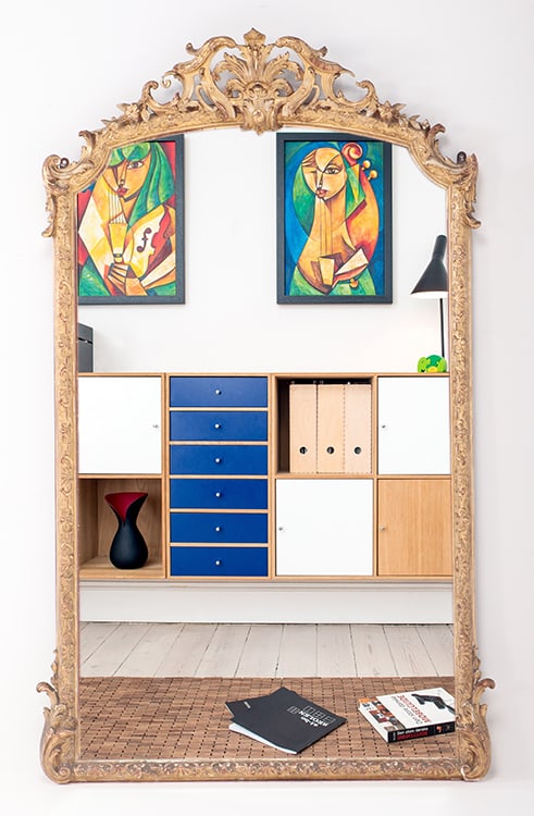 FRENCH LOUIS XV STYLE GILT MIRROR RETAINING A VERY NICE ORIGINAL FINISH C 1880. (1 of 5)