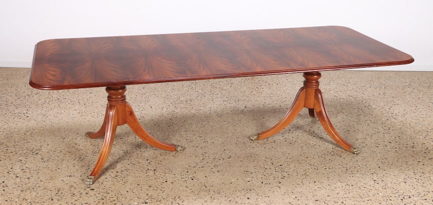 MAHOGANY DOUBLE PEDESTAL TABLE C.1950 (1 of 6)