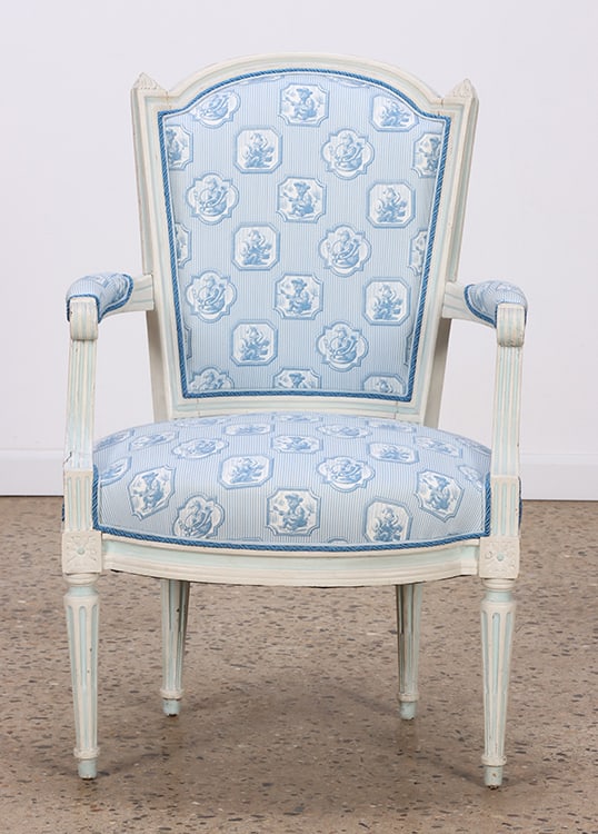 PAINTED FRENCH ARM CHAIR C.1900 (1 of 5)