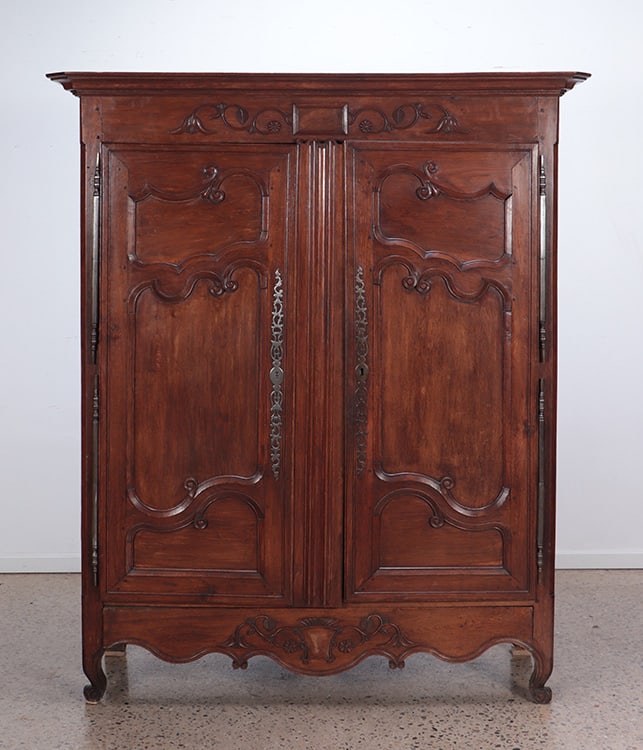 EARLY NINETEENTH CENTURY FRENCH TWO DOOR ARMOIRE STEEL HARDWARE (1 of 7)