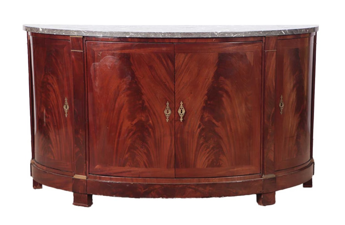 NINETEENTH CENTURY FRENCH CROTCH MAHOGANY SIDEBOARD (1 of 4)