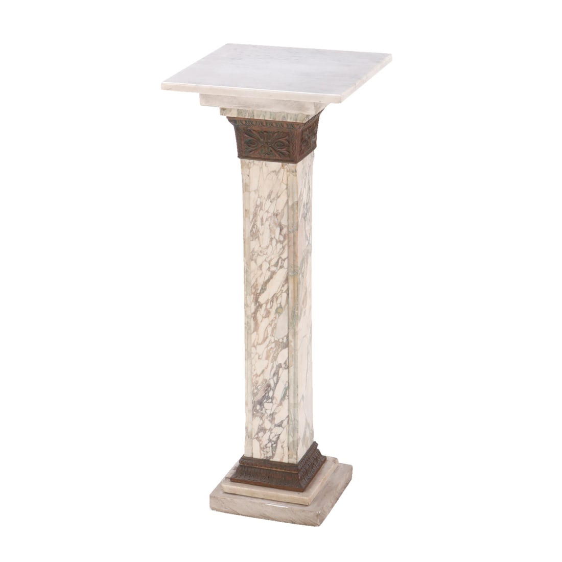 FRENCH MARBLE SCULPTURE PEDESTAL WITH BRONZE MOUNTS C 1920. (1 of 6)