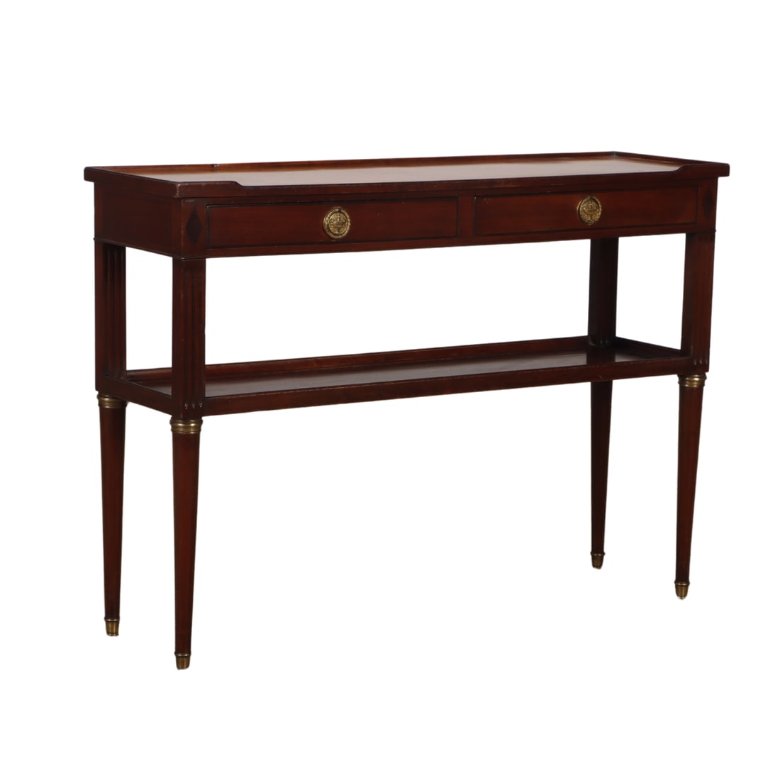 DIRECTOIRE STYLE MAHOGANY CONSOLE TABLE WITH DRAWERS (1 of 9)