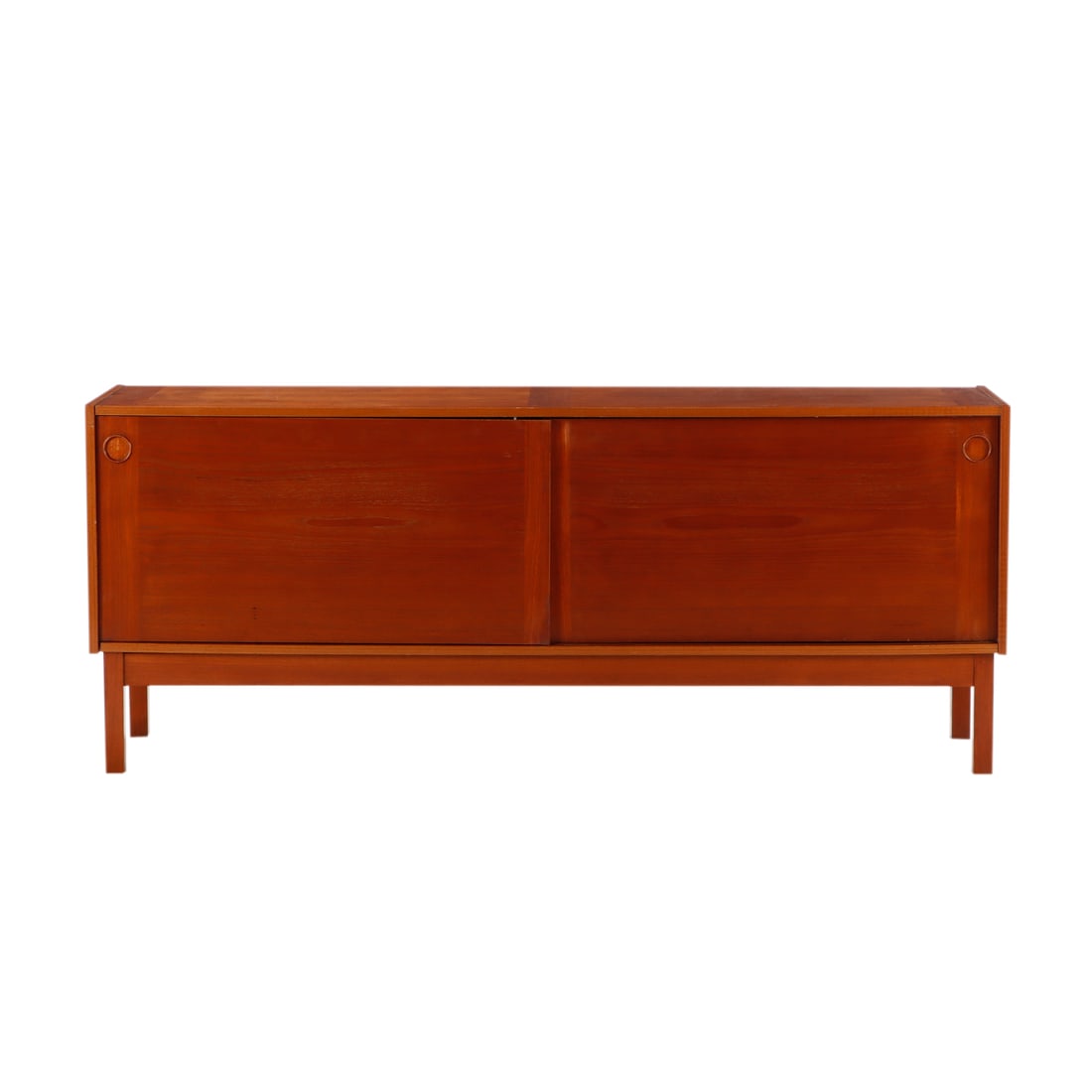 DANISH MODERN SIDEBOARD WITH SLIDING DOORS C 1975.: Danish modern sideboard with sliding doors C 1975. Ht: 29.5" Wd: 72.5" Dpth: 18.75"