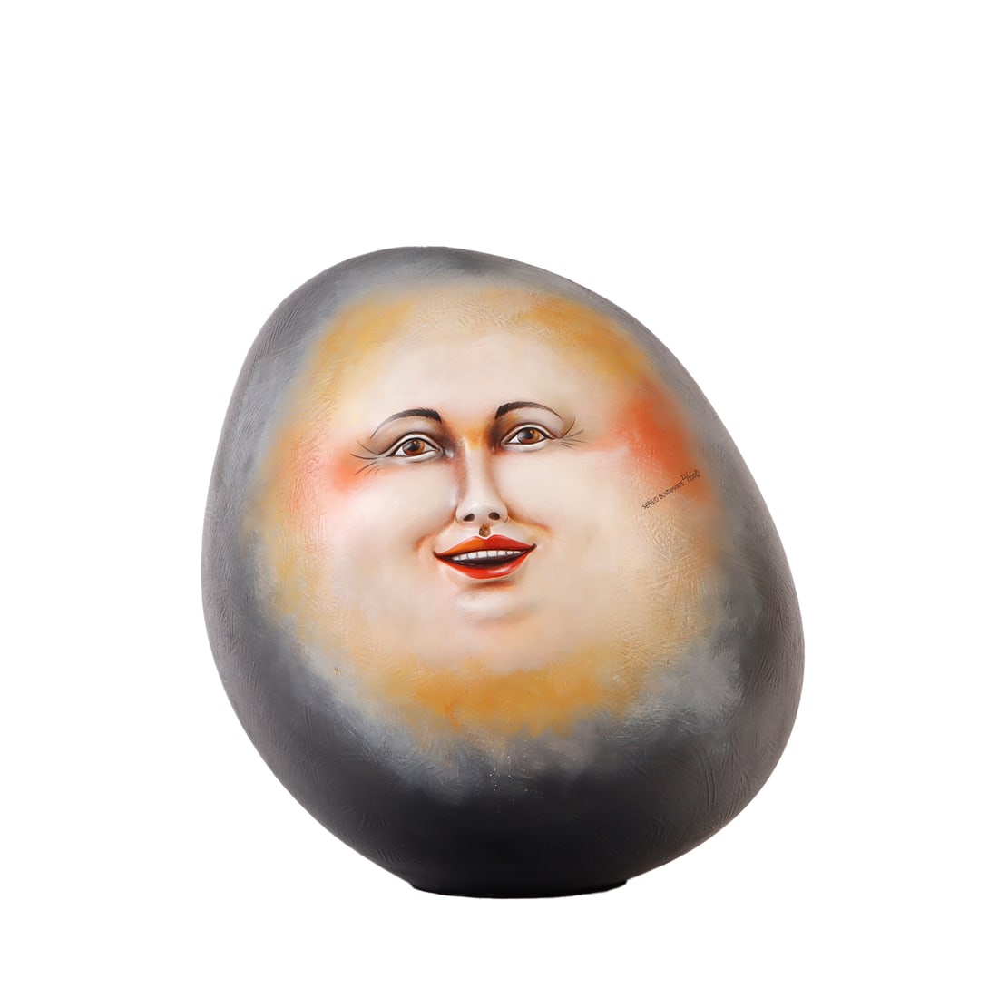 SERGIO BUSTAMANTE (MEXICAN B. 1949) "EGG HEAD" SCULPTURE, PAPER MACHE WITH HAND-PAINTED (1 of 7)