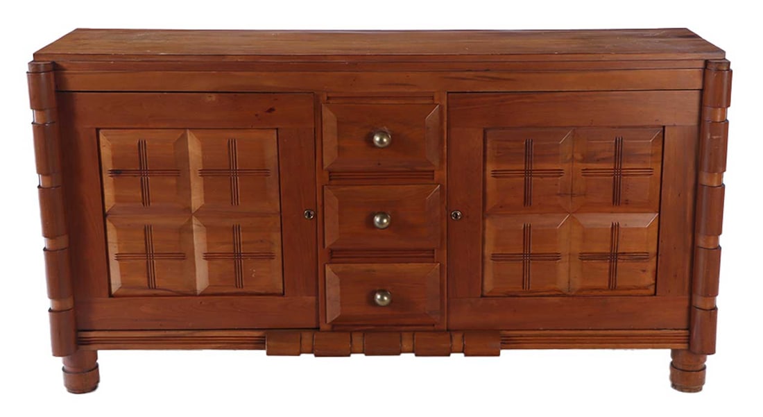 FRENCH CHERRY SIDEBOARD IN THE MANNER OF VICTOR COURTRAY C 1940. (1 of 8)