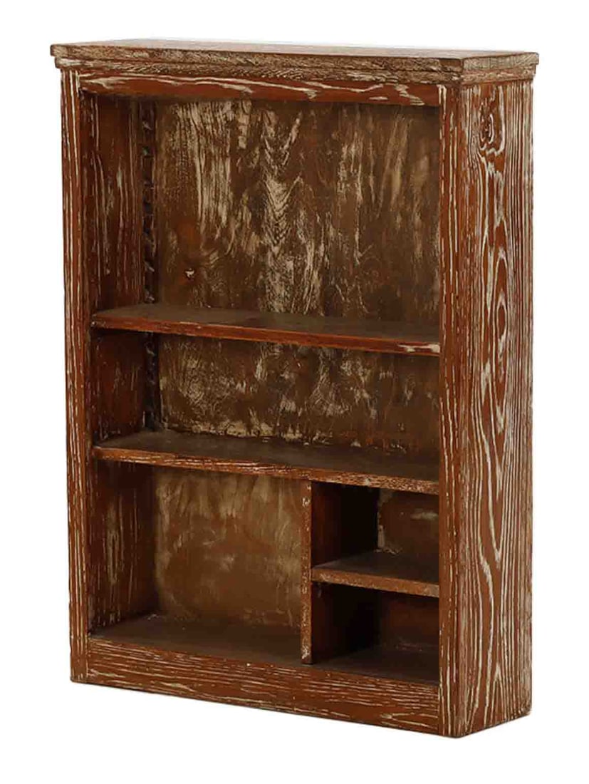 FRENCH CERUSED OAK OPEN BOOKCASE C 1945. (1 of 5)
