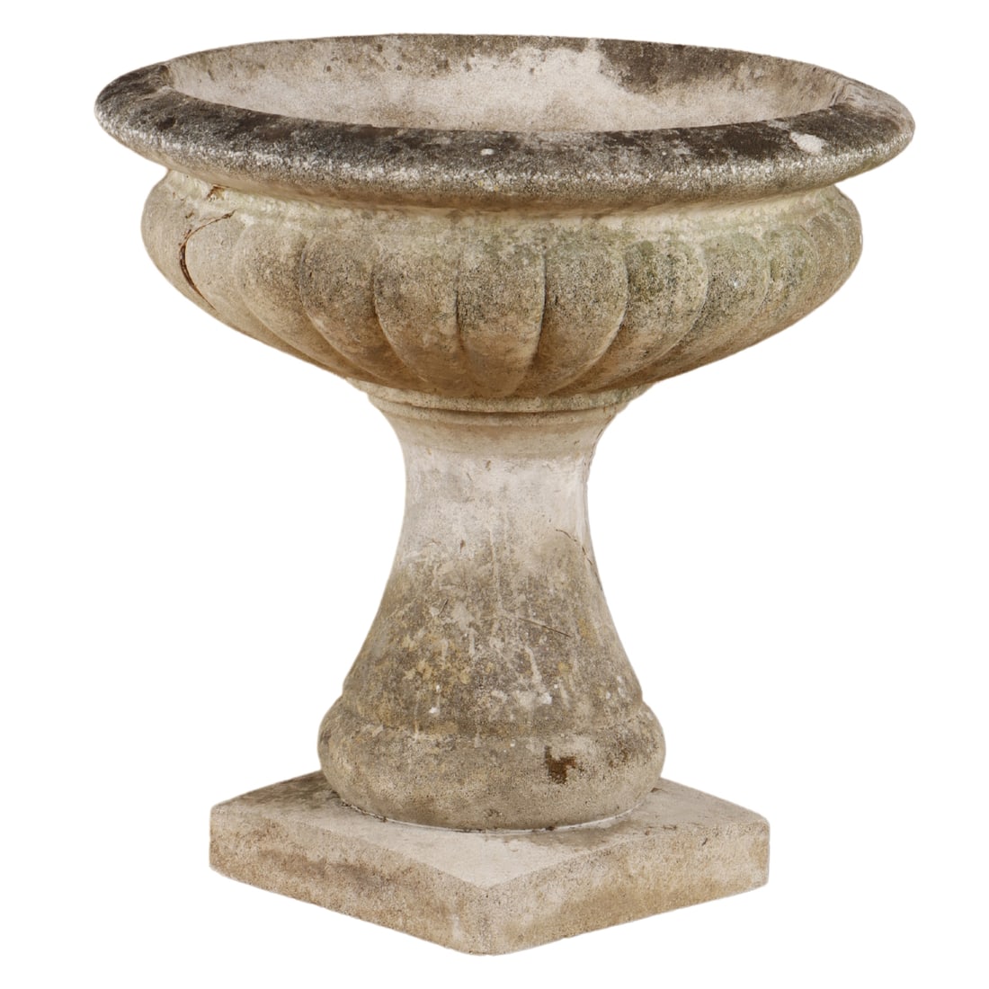 TWO PART FRENCH CAST STONE PLANTER C 1960. (1 of 5)