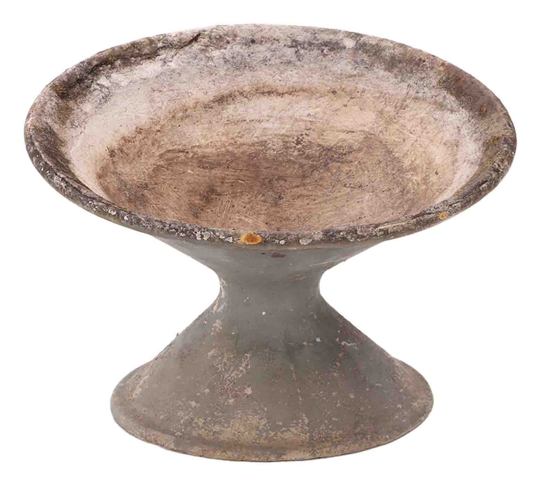 ONE OF A PAIR OF FRENCH CAST STONE PLANTERS DESIGNED BY WILLY GUHL C 1970.: One of a pair of French cast stone planters designed by Willy Guhl C 1970. Ht: 18.5" Wd: 25.25" Dpth: 25"