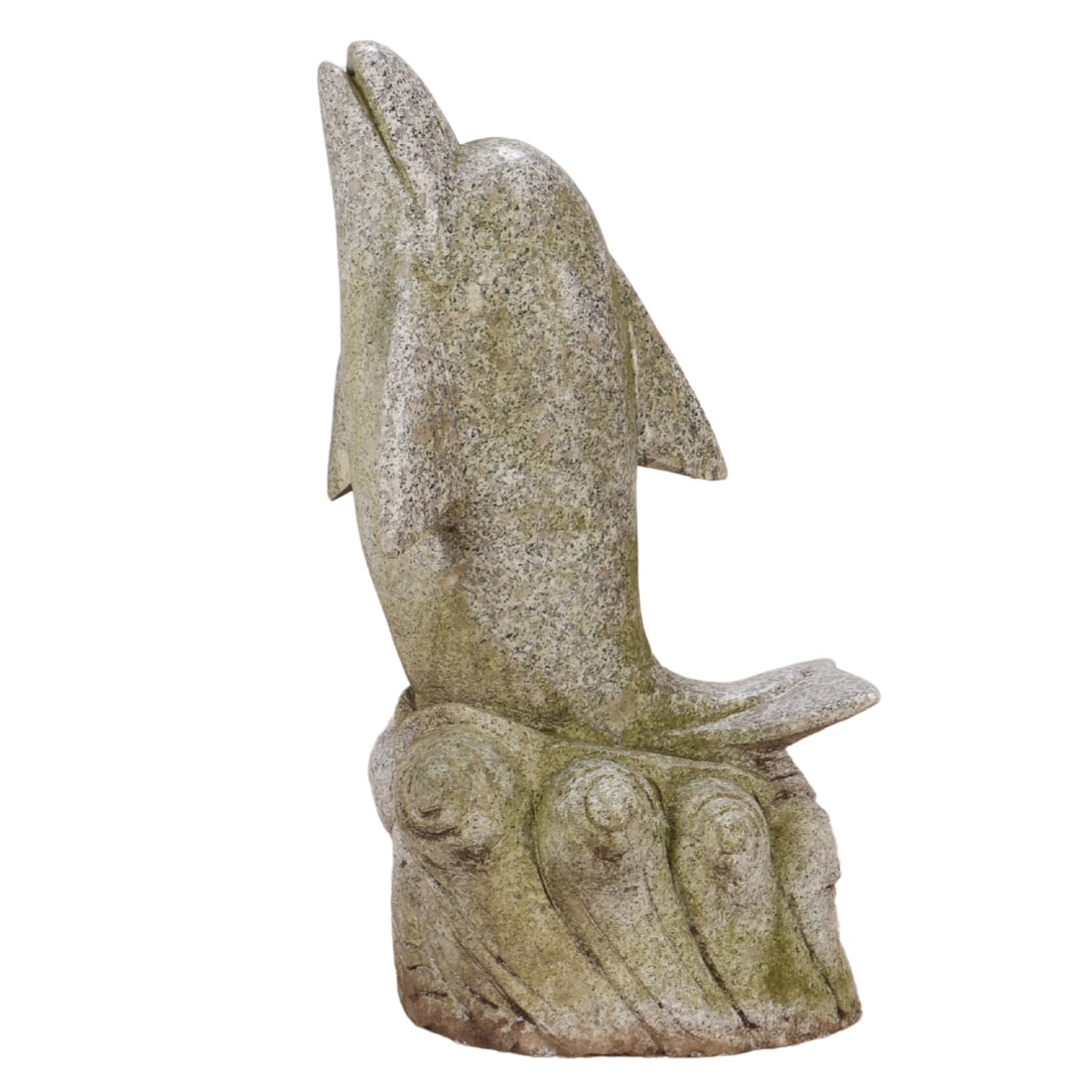 CARVED GRANITE DOLPHIN SCULPTURE FOR THE GARDEN. (1 of 6)