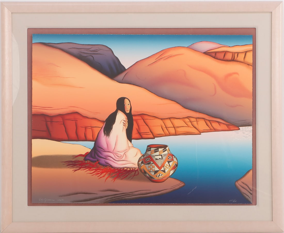 R.C. GORMAN (AMERICAN 1932 - 2005) "CANYON WOMAN", COLOR LITHOGRAPH ON PAPER, PENCIL SIGNED C 1989 (1 of 10)