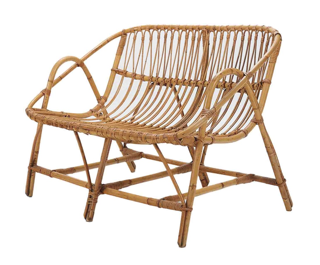 ITALIAN RATTAN SETTEE C.1960 (1 of 5)