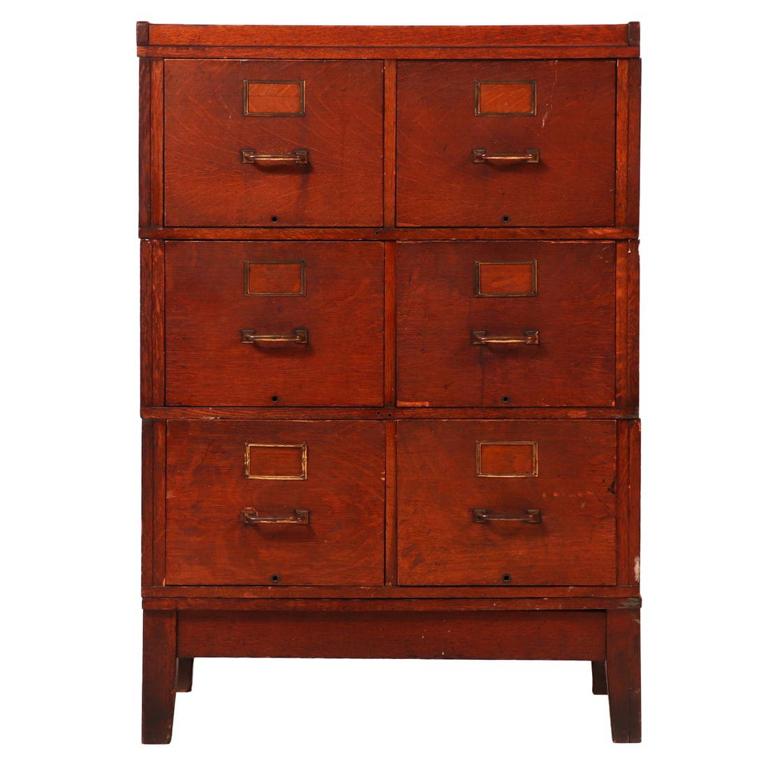 Five Section American Oak Stacking File System. Auction