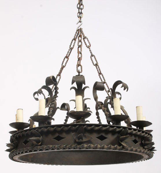139 GOTHIC WROUGHT IRON CHANDELIER 12 LIGHTS