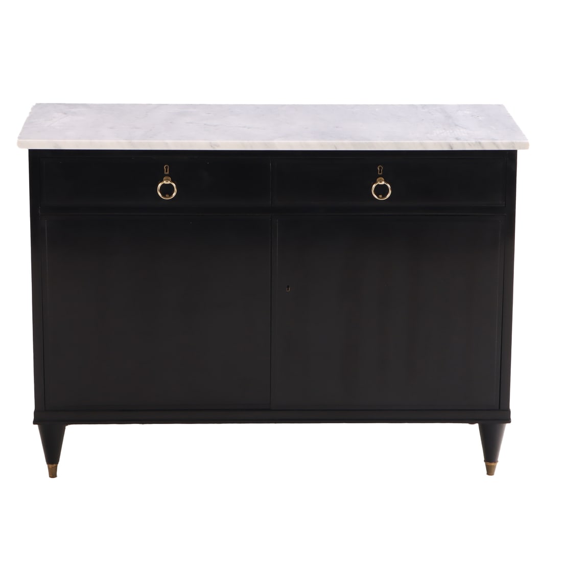 EBONIZED MAHOGANY LOUIS XVI STYLE MARBLE TOP SERVER BY NORDISKA HAVING A FULLY FITTED OAK (1 of 7)