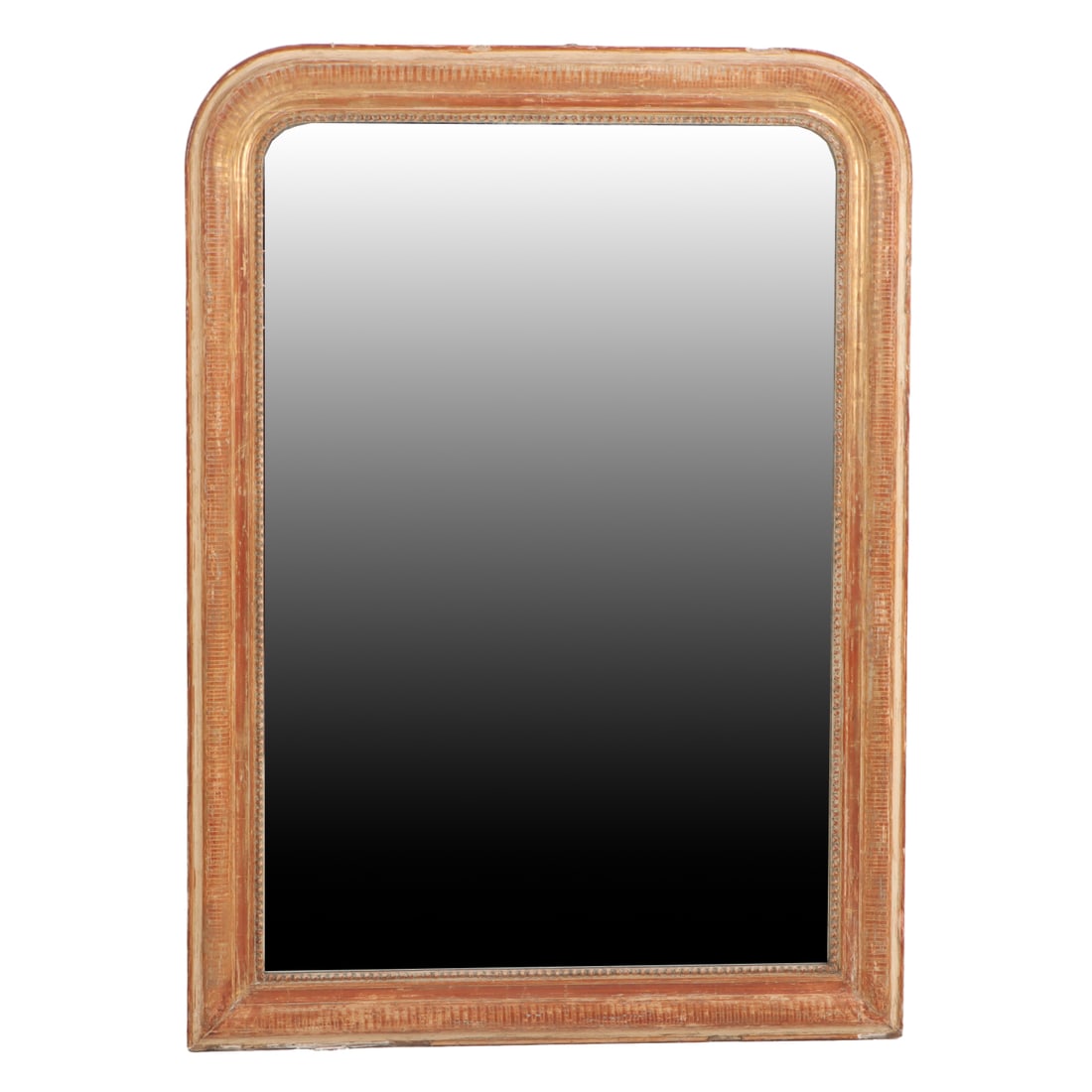 FRENCH LOUIS PHILIPPE GILTWOOD AND PAINTED MIRROR WITH BEADED DETAILS C 1850. (1 of 4)