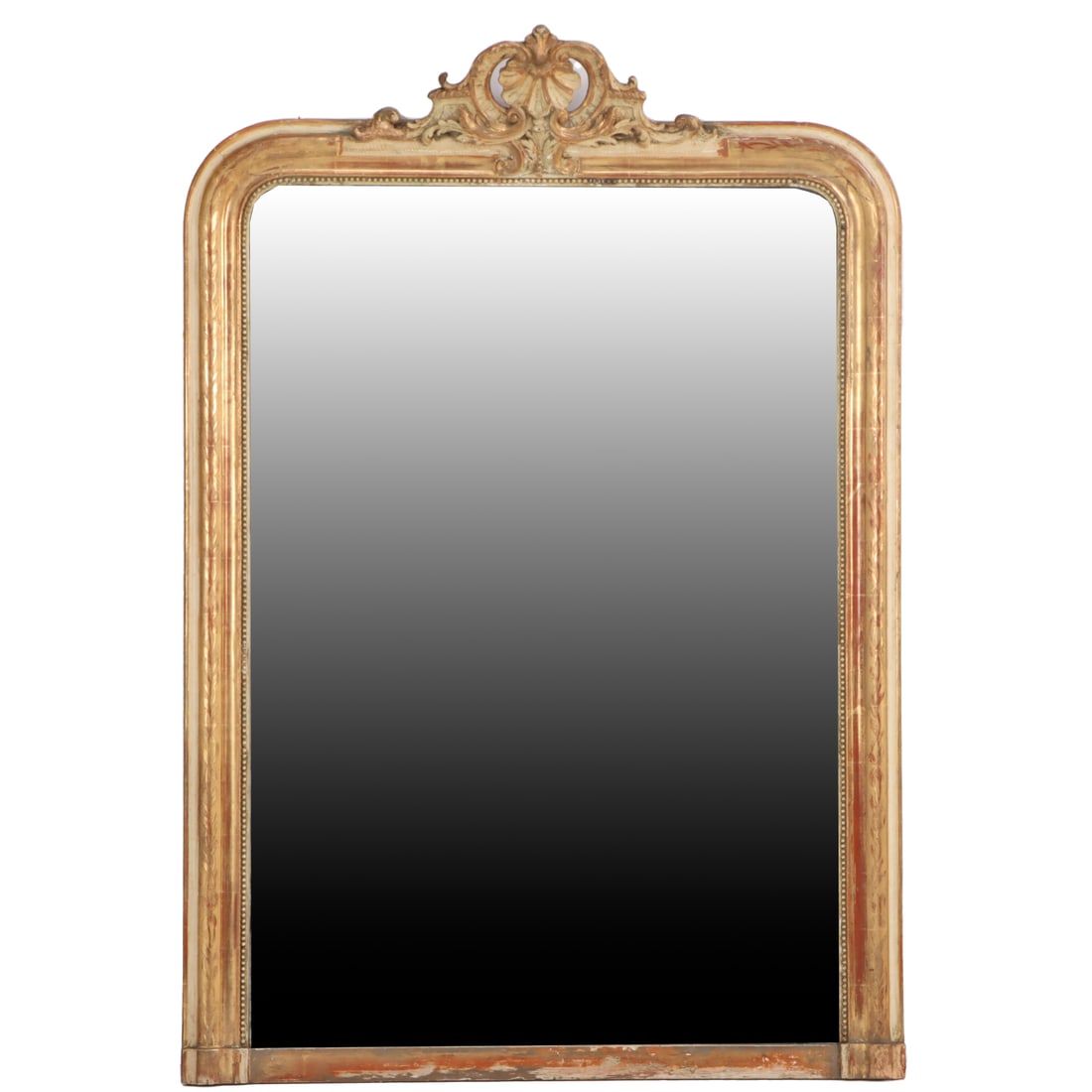 FRENCH PAINTED AND GILT LOUIS XV STYLE MIRROR C 1880. (1 of 5)