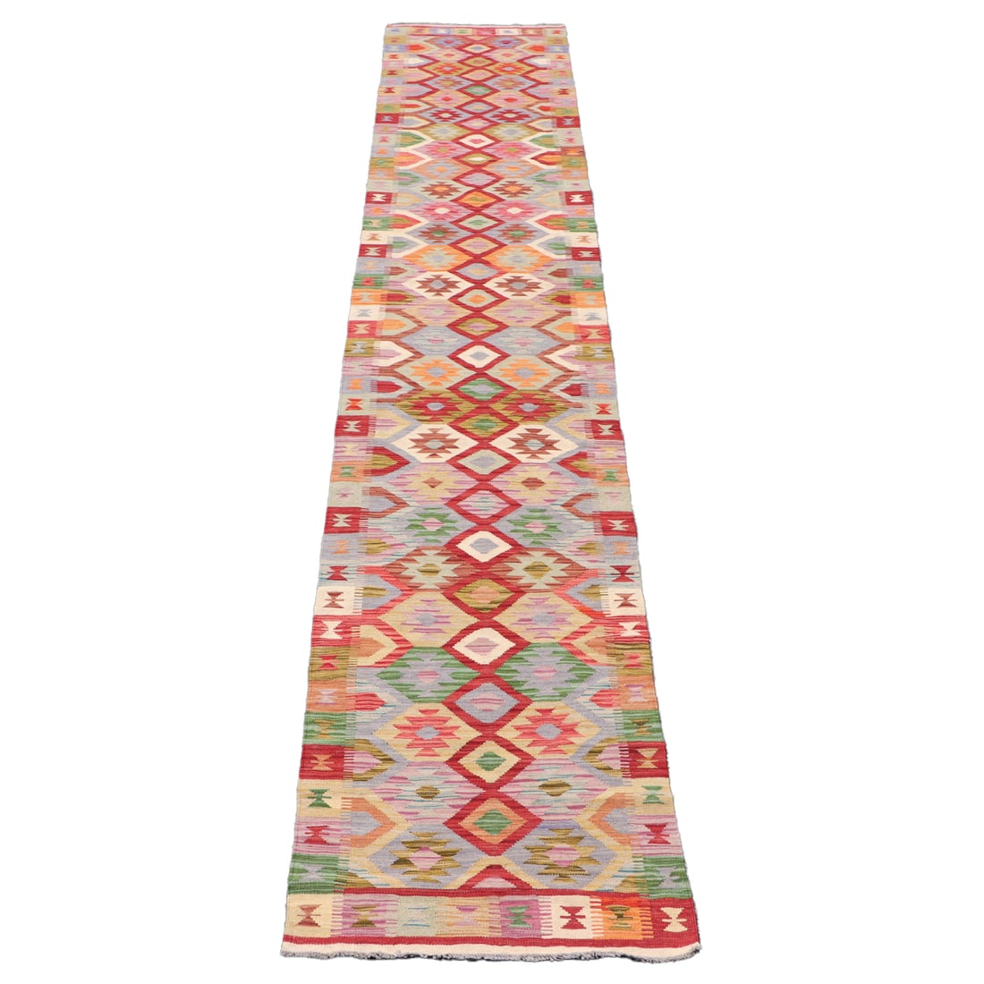 A TURKISH KILIM RUNNER RUG. 2'8" X 15'9" (1 of 4)