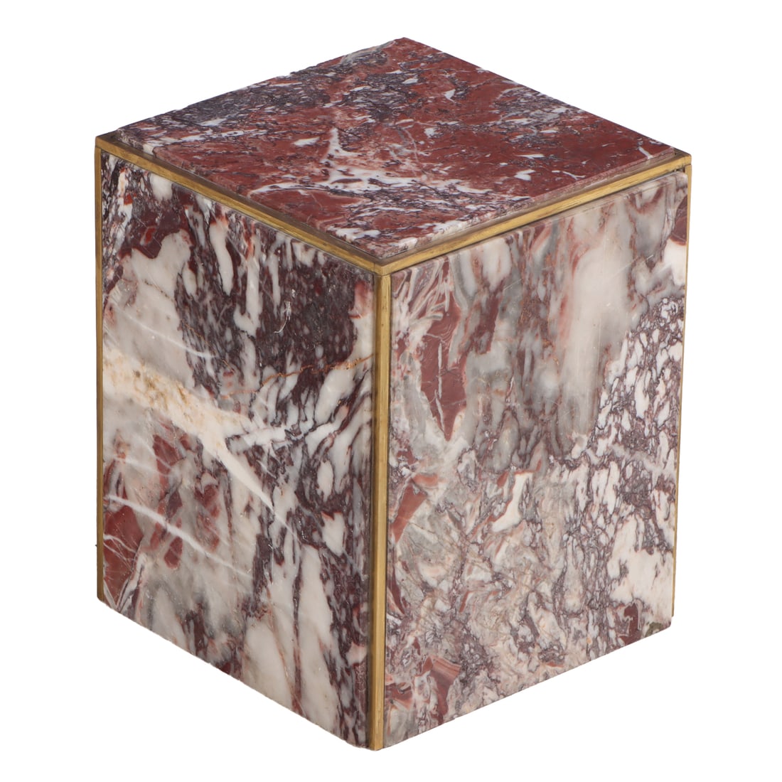 SMALL FRENCH MARBLE PEDESTAL TRIMMED IN BRONZE (1 of 5)