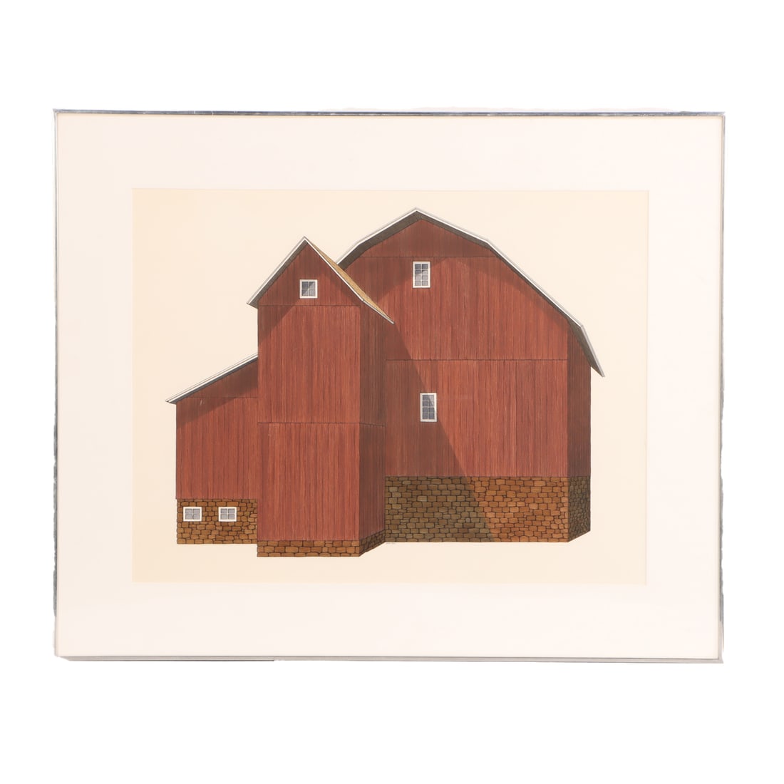 ALLEN KOSS (AMERICAN 1931-1998) "OLD RED BARN" INK AND WATERCOLOR ON PAPER, SIGNED ALLEN KOSS, (1 of 6)