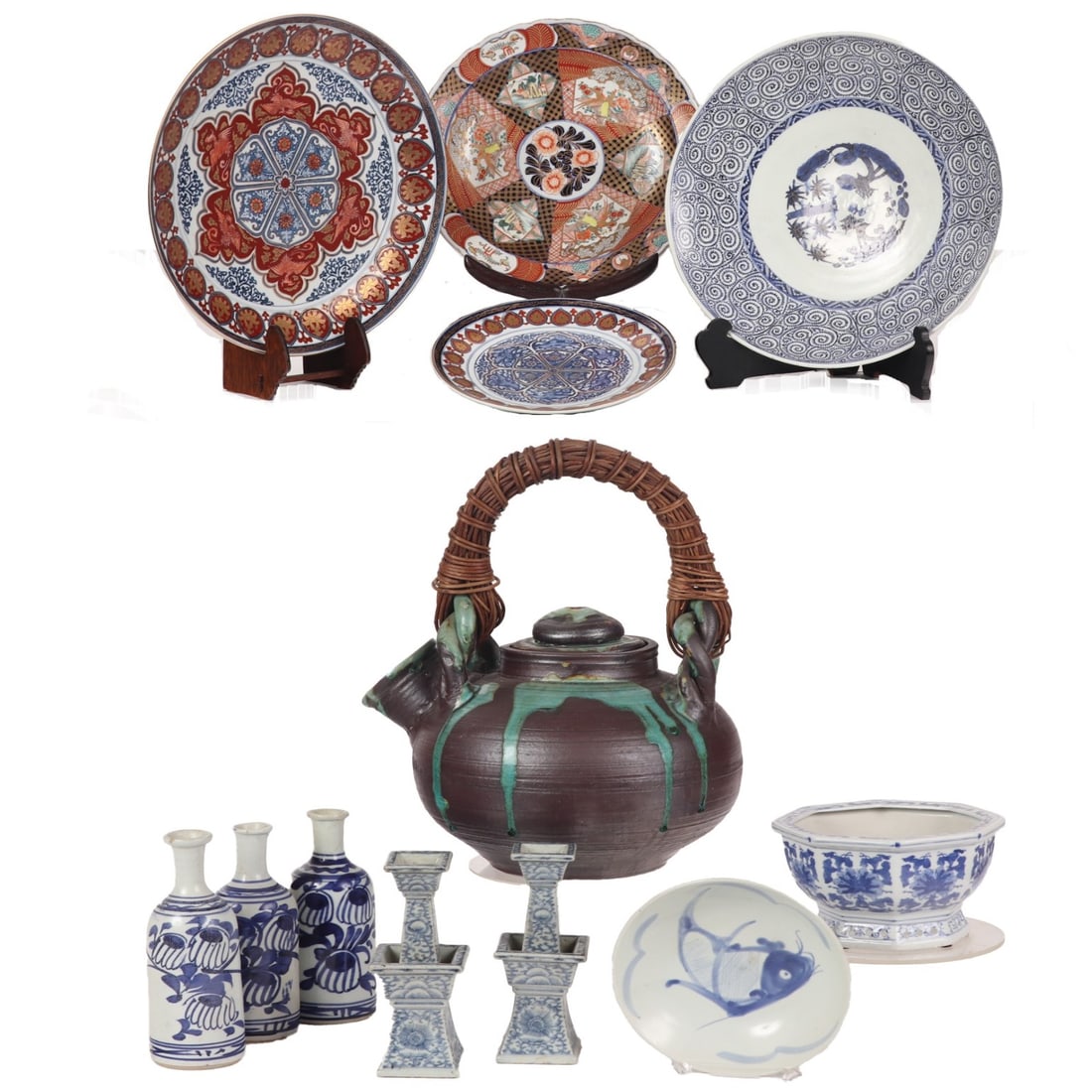 12 PIECES CHINESE PORCELAIN, INCLUDING CHARGERS, BOWL, VASES AND MORE. C 20TH C (1 of 5)