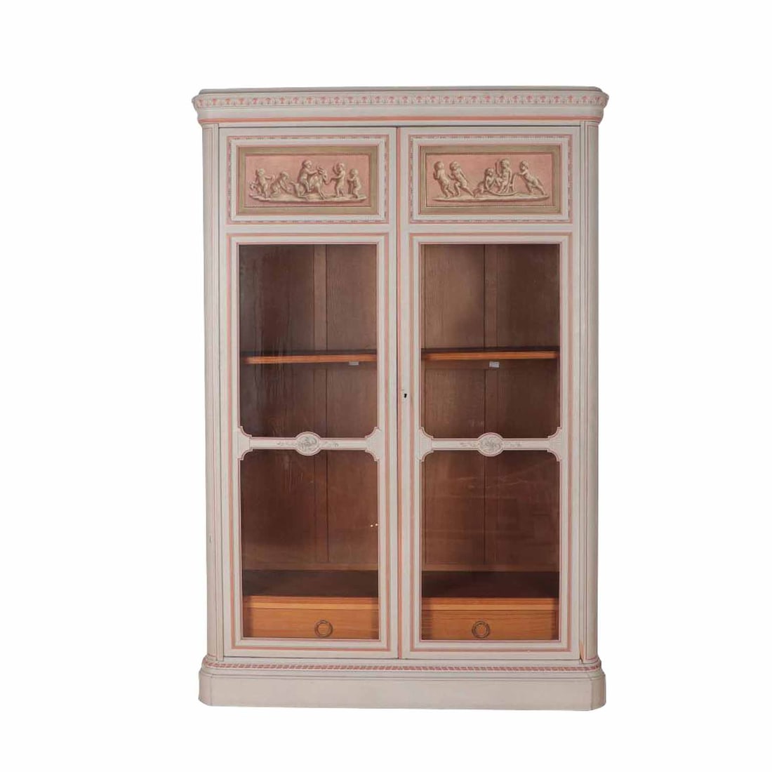 FRENCH PAINTED DECORATED BOOKCASE BY SORMANI C. 1900 (1 of 9)