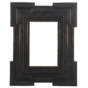 19th Century Flemish Faux Tortoiseshell & Partial Ebonized Framed Mirror 19th Century Flemish Faux Tortoiseshell & Partial Ebonized Framed Mirror