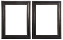 PAIR LARGE DUTCH RIPPLE EBONIZED WOOD PICTURE OR MIRROR FRAMES C 1940.