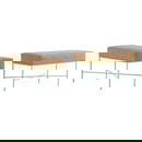 PAIR OF PAINTED IRON AND UPHOLSTERED BENCHES IN THE MANNER OF PAUL MCCOBB HAVING NEW FABRIC,