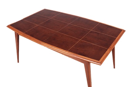 AN INLAID DINING TABLE IN THE MANNER OF PARZINGER