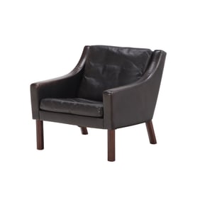 DANISH ROSEWOOD AND LEATHER CLUB CHAIR C 1950.
