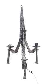 LARGE IRON WALL SCONCE IN THE BRUTALIST STYLE C 1960