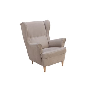ITALIAN UPHOLSTERED LOUNGE CHAIR WITH WINGS C 1960.