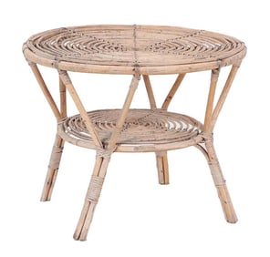 A ROUND RATTAN CAFE TABLE C 1970.