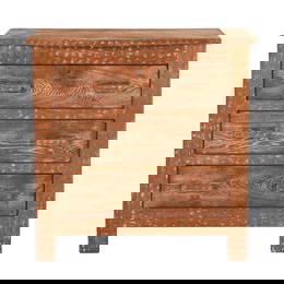 THREE DRAWER FRENCH CERUSED OAK GOUGE CARVED CHEST OF DRAWERS C 1945.