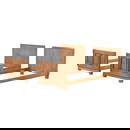 PAIR FRENCH CERUSED OAK TWIN BEDS C 1940 HAVING PANELED FOOT BOARDS.