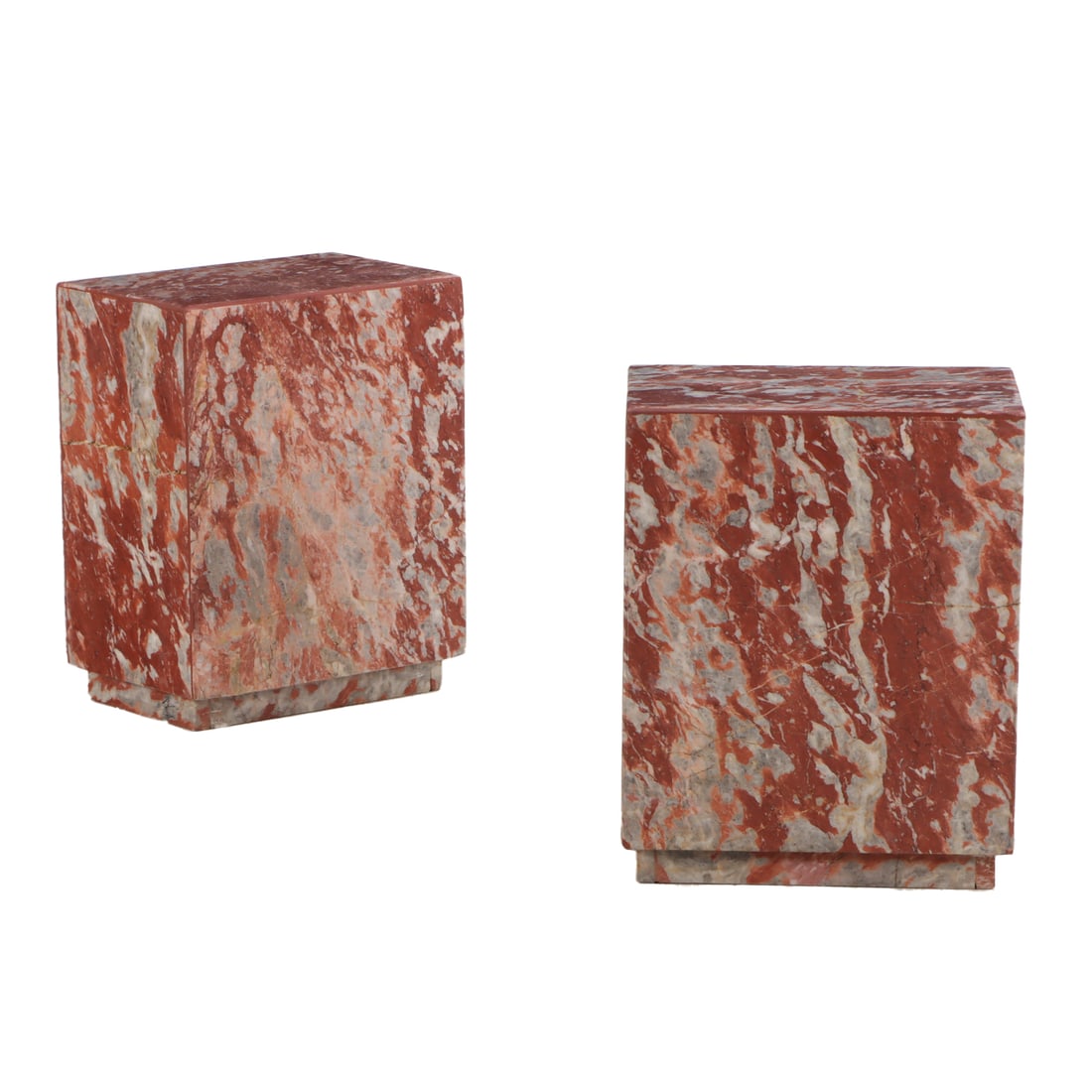 PAIR OF FRENCH MARBLE PEDESTALS WITH RECESSED BASE. (1 of 5)